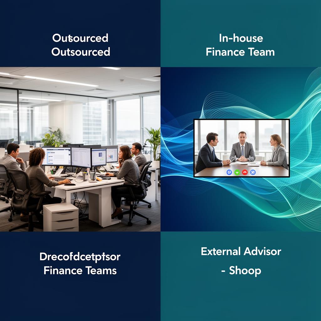 Illustration for Outsourced vs. In-House Finance: How to Decide What's Right at Each Stage — The Aligned Ledger insights article on Business Growth